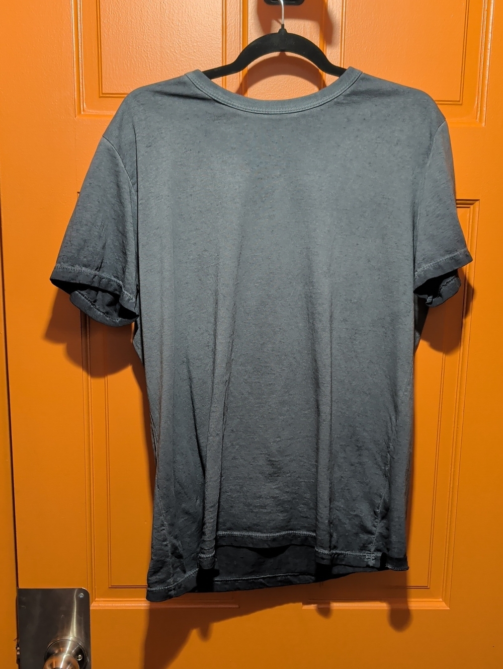 Men's Blue Crew Neck T-Shirt - Charcoal